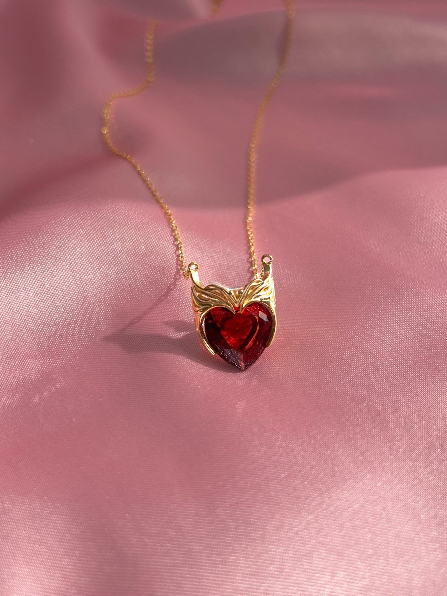 Inspired Scarlet Witch Crown Necklace Red Stone Necklace