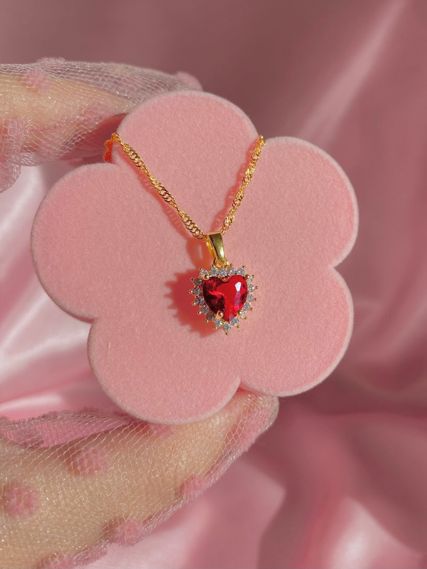 Inspired Lana Del Red Heart Necklace LDR Style Red Heart Necklace