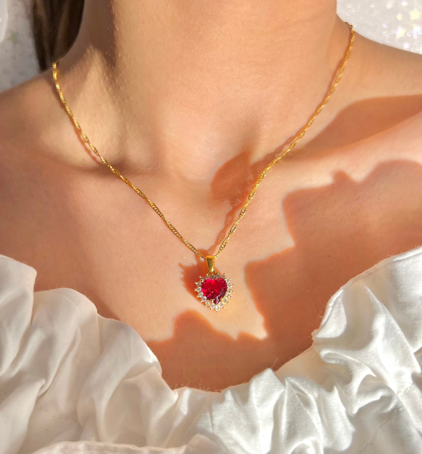 Inspired Lana Del Red Heart Necklace LDR Style Red Heart Necklace