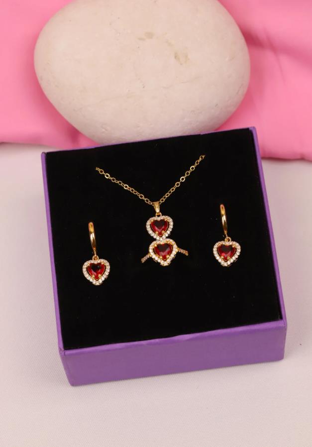 Lana Del Heart Necklace Sets, Lana LDR Heart Necklace + Earrings + Ring