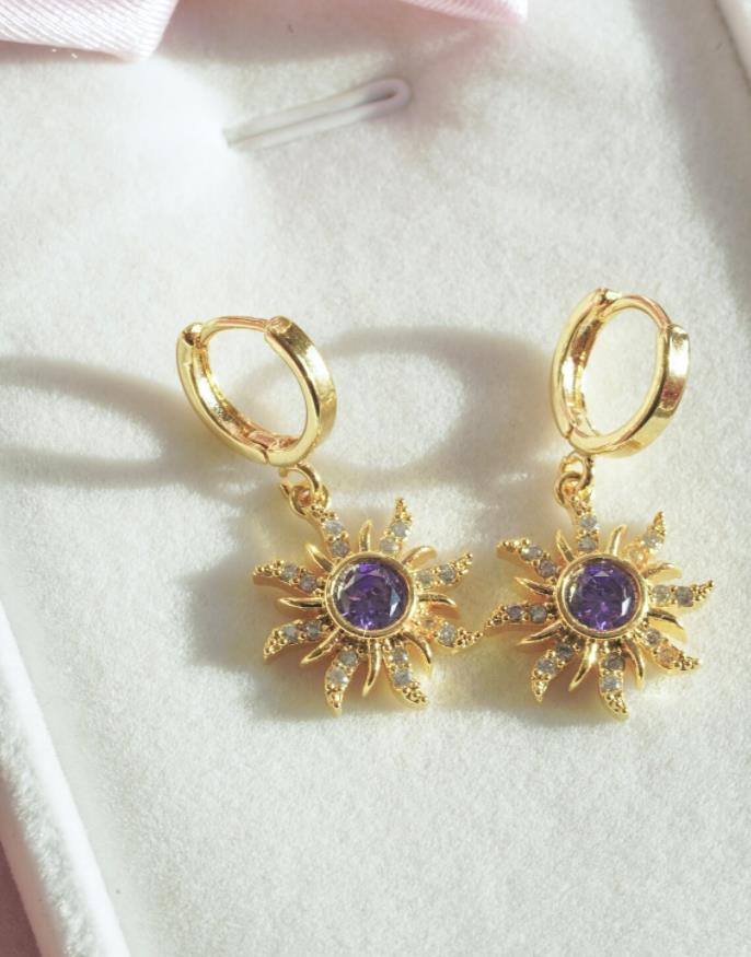 Princess Rapunzel Sun Earrings, Rapunzel Inspired Ring