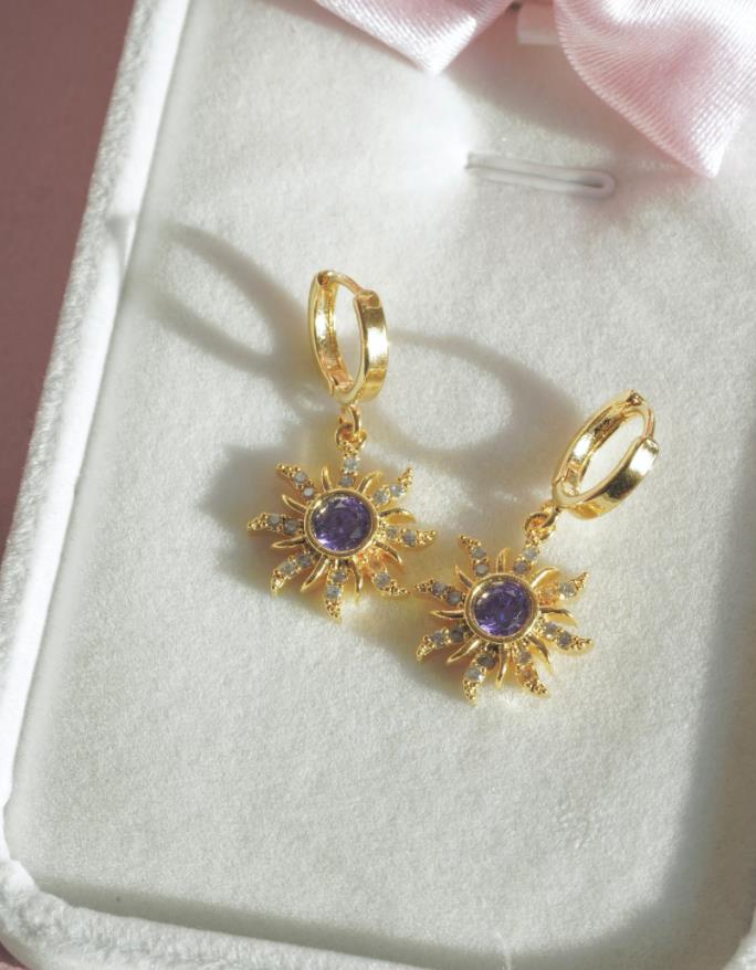 Princess Rapunzel Sun Earrings, Rapunzel Inspired Ring