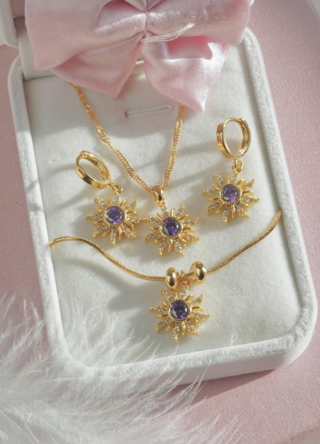Rapunzel Sun Set Princess Rapunzel Sun Necklace + Bracelet + Earrings