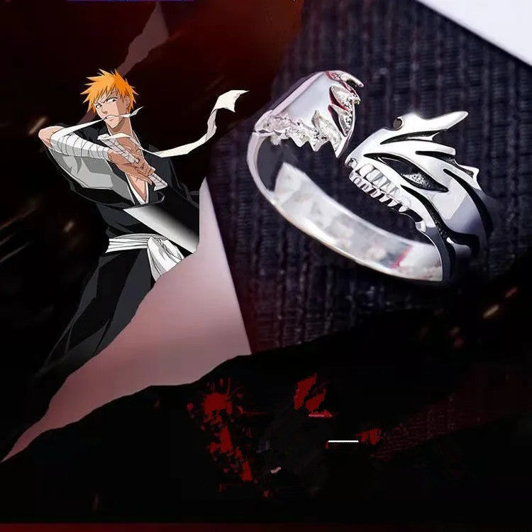 Inspired Bleach Ring Kurosaki Ichigo Ring Cosplay Props Couple Lover Ring Adjustable Gift