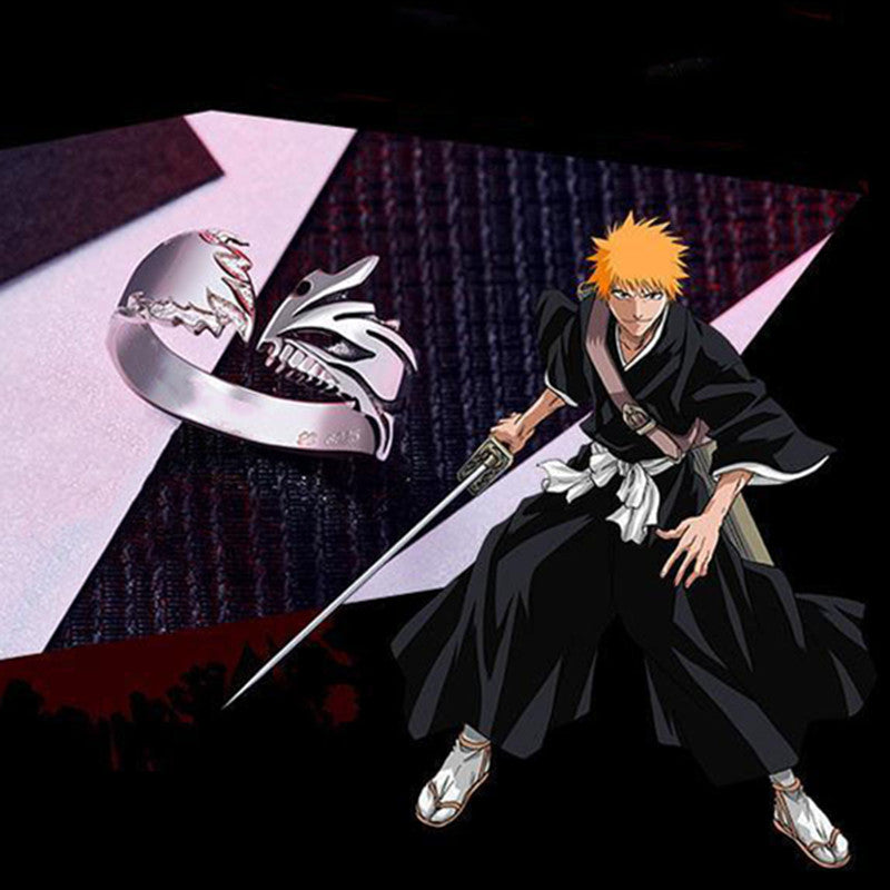 Inspired Bleach Ring Kurosaki Ichigo Ring Cosplay Props Couple Lover Ring Adjustable Gift