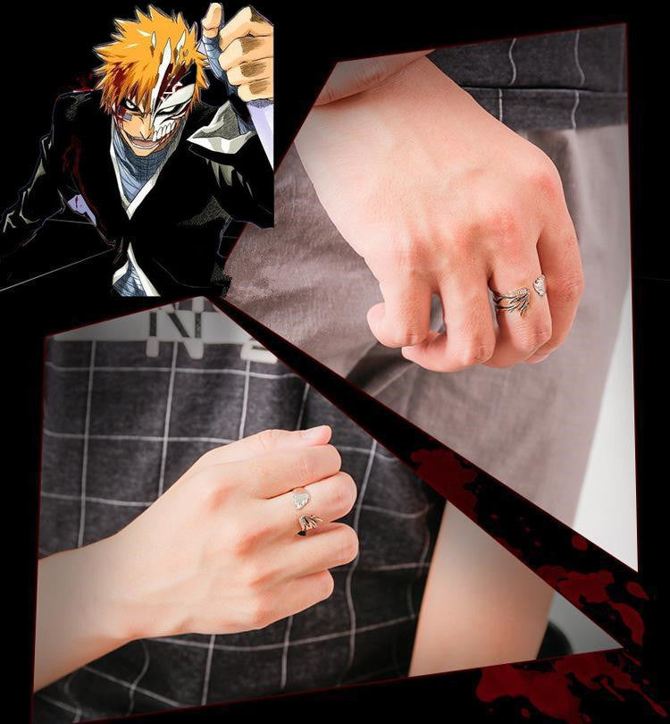 Inspired Bleach Ring Kurosaki Ichigo Ring Cosplay Props Couple Lover Ring Adjustable Gift