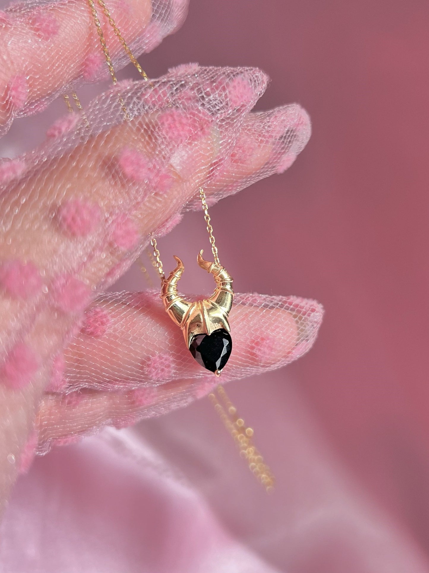 Inspired Black Witch Horn Necklace Fairy Tale Geek Witch Necklace Best Gift for Her
