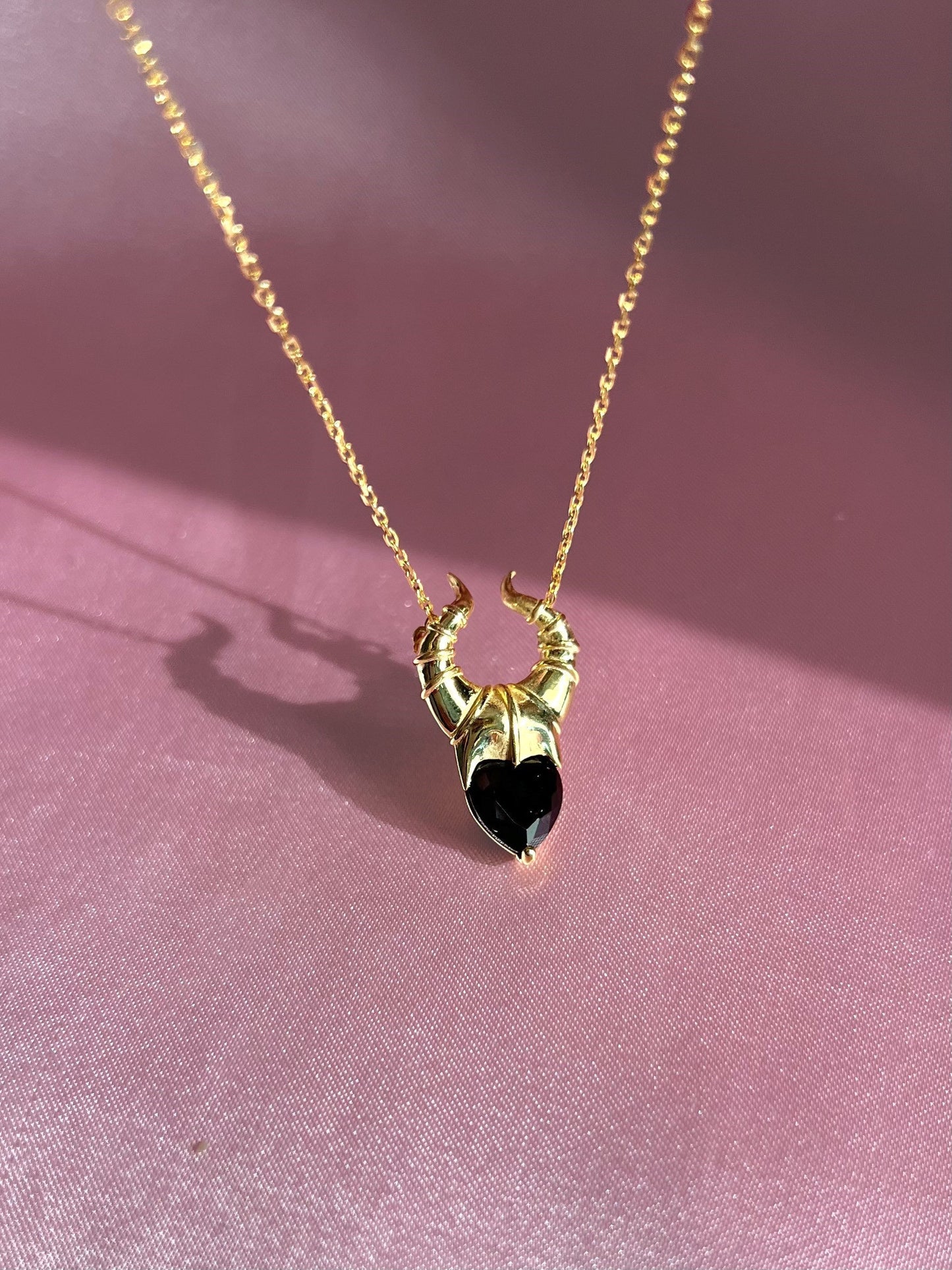 Inspired Black Witch Horn Necklace Fairy Tale Geek Witch Necklace Best Gift for Her