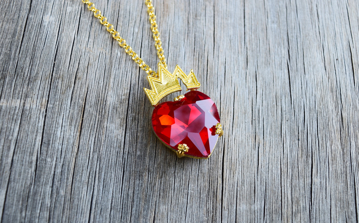 Inspired Descendants Evie Red Heart Crown Necklace