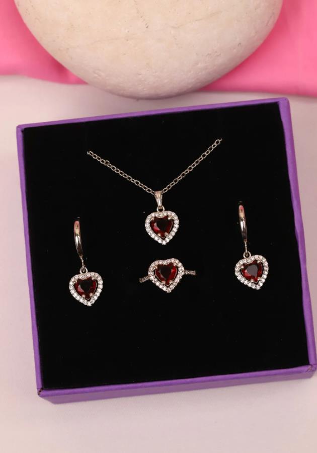 Lana Del Heart Necklace Sets, Lana LDR Heart Necklace + Earrings + Ring
