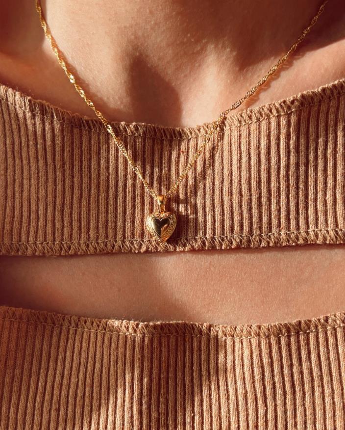 Nutcracker Princess Clara Heart Locket Gold Plated Brass Necklace
