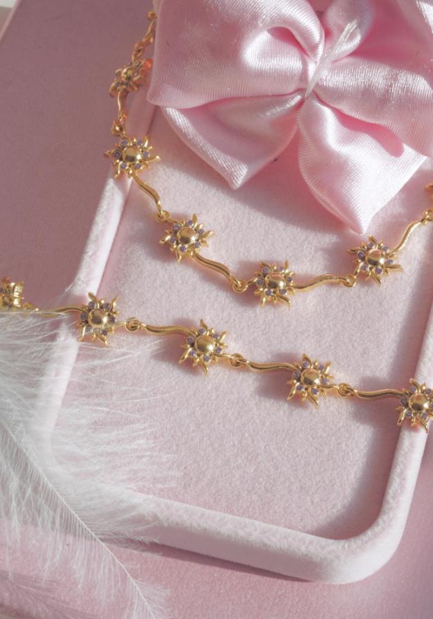 Rapunzel Sun Necklace & Bracelet Set, Rapunzel Inspired Necklace and Bracelet