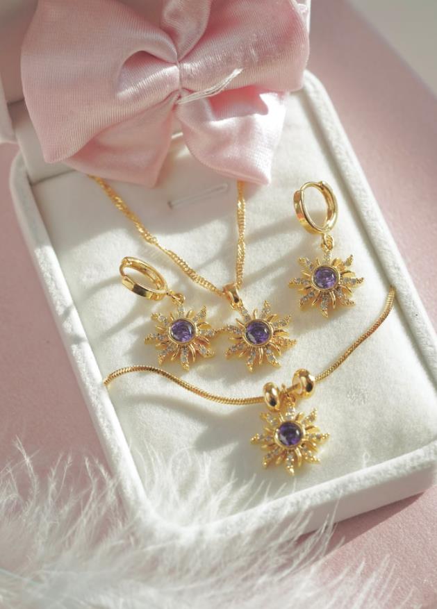 Rapunzel Sun Set Princess Rapunzel Sun Necklace + Bracelet + Earrings