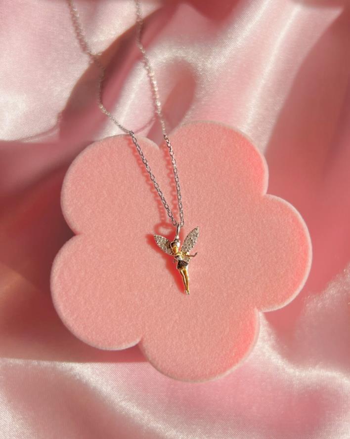 Tinkerbell Necklace, Peter Pan Tinker Bell Necklace, Fairy Minimalist Necklace Gift for lover